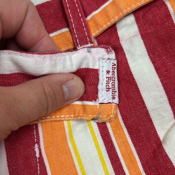 Vintage Abercrombie & Fitch Low Ride Red and Yellow Striped Mini Shorts - 2 - Picture 2 of 8
